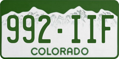 CO license plate 992IIF