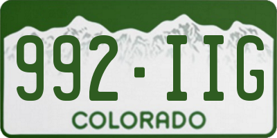 CO license plate 992IIG