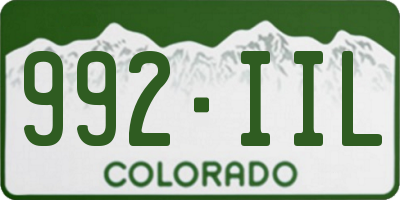 CO license plate 992IIL