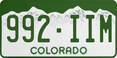 CO license plate 992IIM