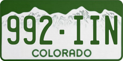 CO license plate 992IIN