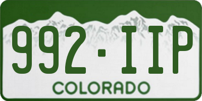 CO license plate 992IIP