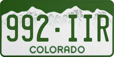 CO license plate 992IIR