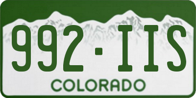 CO license plate 992IIS