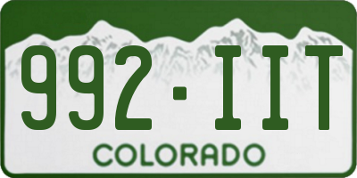 CO license plate 992IIT
