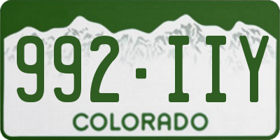 CO license plate 992IIY