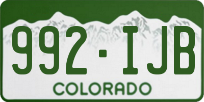 CO license plate 992IJB