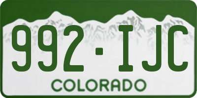 CO license plate 992IJC
