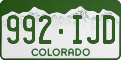 CO license plate 992IJD