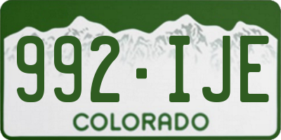 CO license plate 992IJE