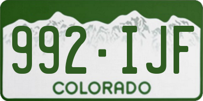 CO license plate 992IJF