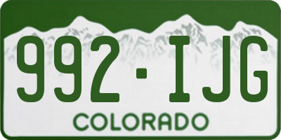 CO license plate 992IJG