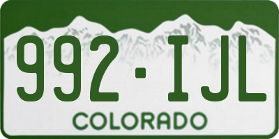 CO license plate 992IJL