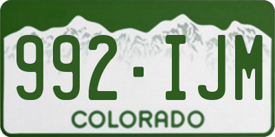CO license plate 992IJM