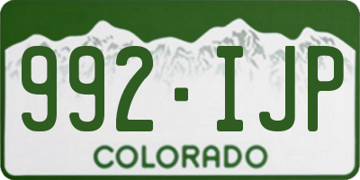 CO license plate 992IJP