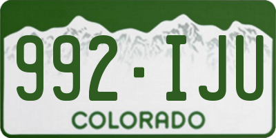 CO license plate 992IJU