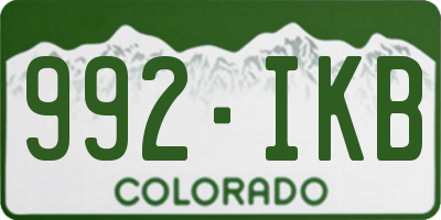 CO license plate 992IKB