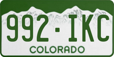 CO license plate 992IKC