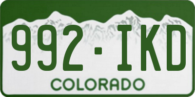 CO license plate 992IKD