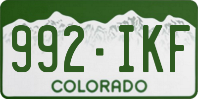 CO license plate 992IKF