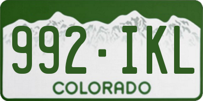 CO license plate 992IKL