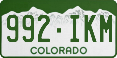 CO license plate 992IKM