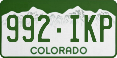 CO license plate 992IKP