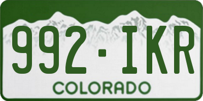 CO license plate 992IKR