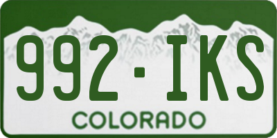 CO license plate 992IKS