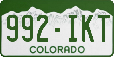 CO license plate 992IKT