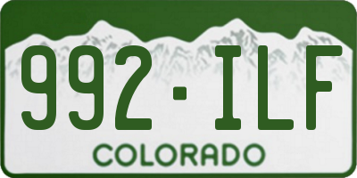 CO license plate 992ILF