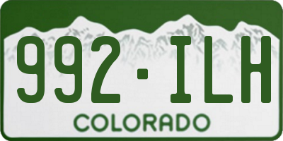 CO license plate 992ILH