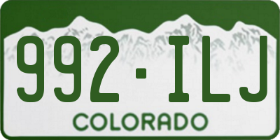 CO license plate 992ILJ