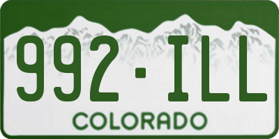 CO license plate 992ILL