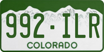 CO license plate 992ILR