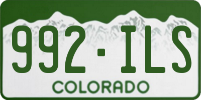 CO license plate 992ILS