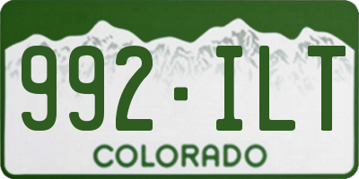 CO license plate 992ILT
