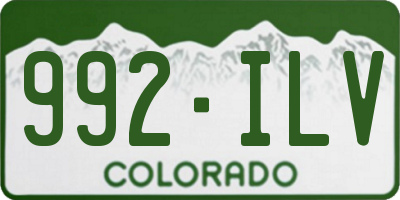 CO license plate 992ILV