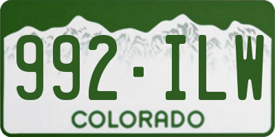 CO license plate 992ILW
