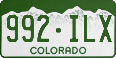 CO license plate 992ILX