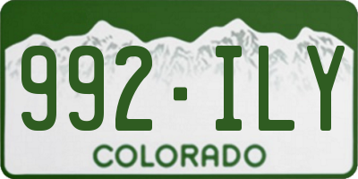 CO license plate 992ILY