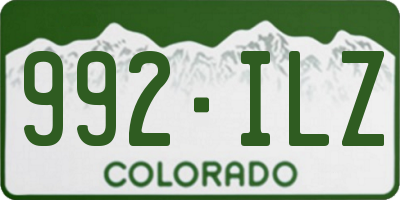 CO license plate 992ILZ