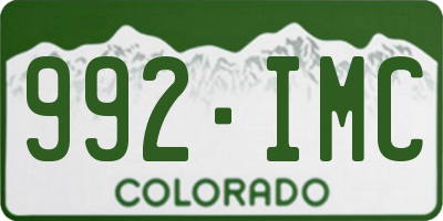 CO license plate 992IMC