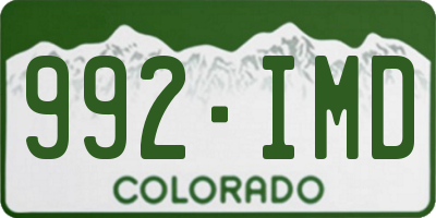 CO license plate 992IMD
