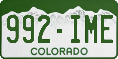 CO license plate 992IME