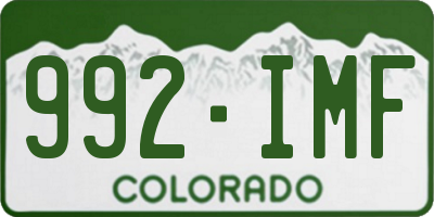 CO license plate 992IMF