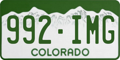 CO license plate 992IMG