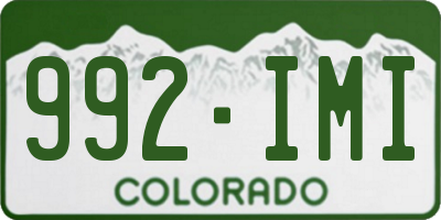CO license plate 992IMI