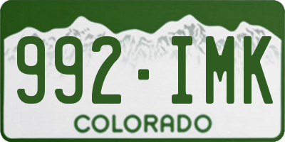 CO license plate 992IMK