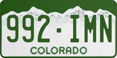 CO license plate 992IMN
